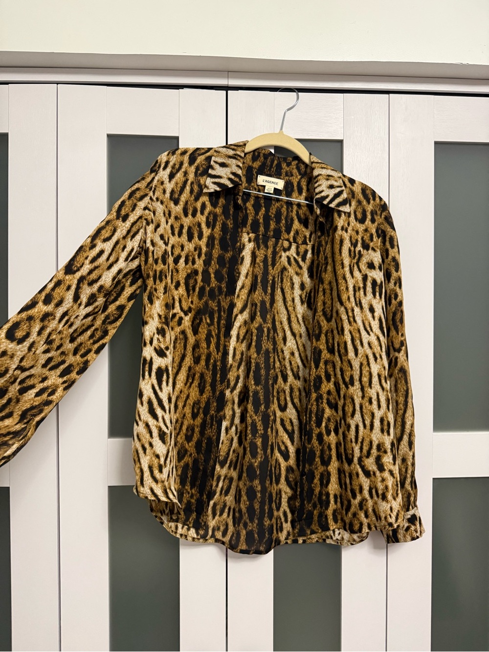 L'AGENCE Leopard Print Shirt - Brown and Black